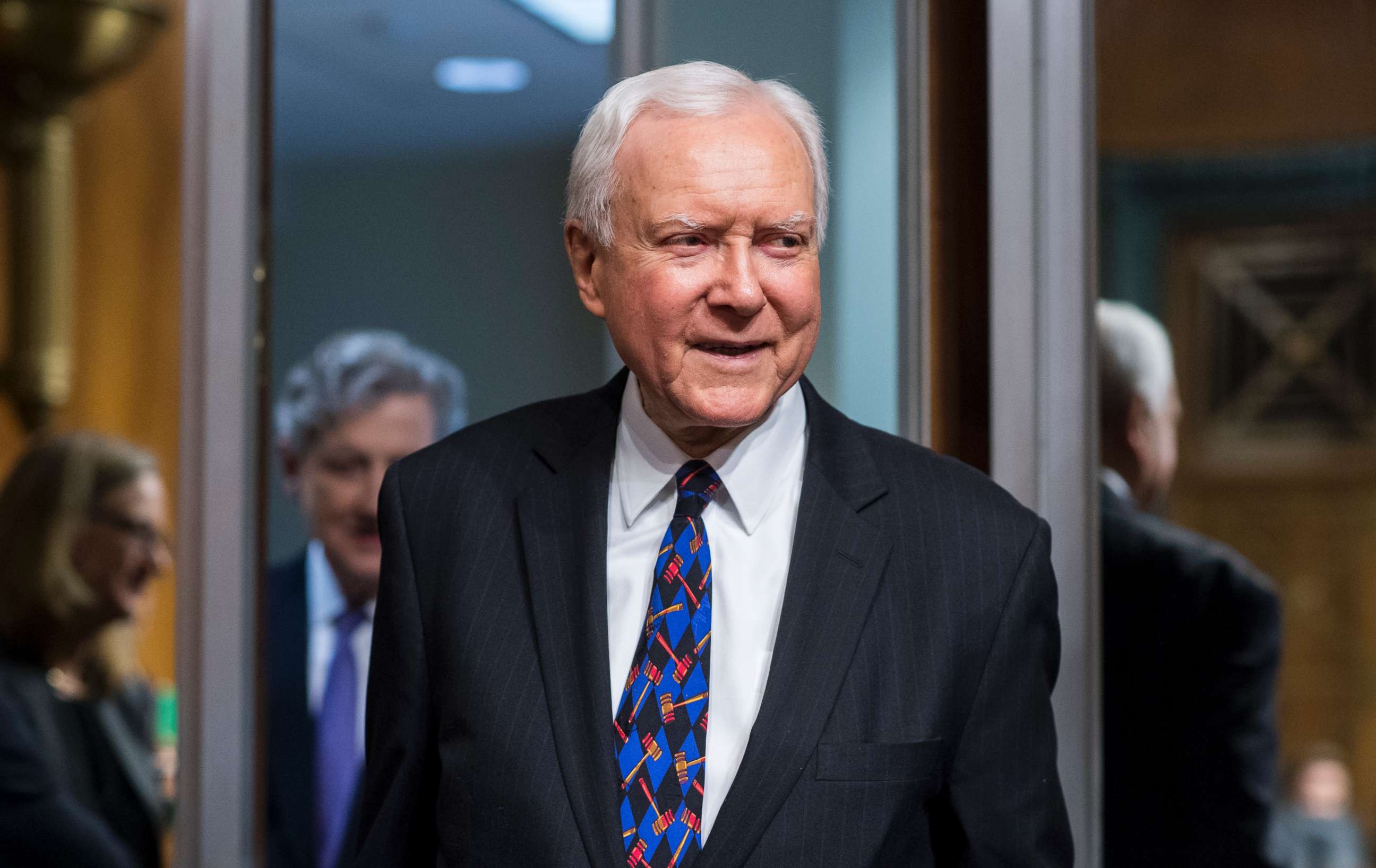 PHOTO: Sen. Orrin Hatch arrives for the Senate Judiciary Committee hearing on "Protecting and Promoting Music Creation for the 21st Century," May 15, 2018. 
