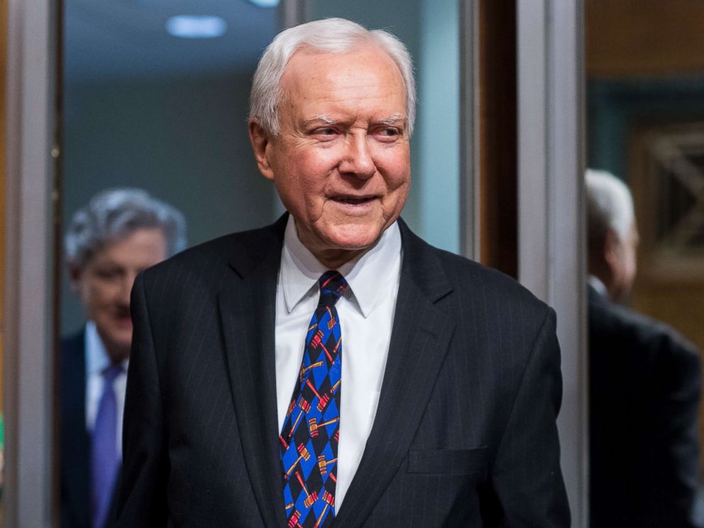 PHOTO: Sen. Orrin Hatch arrives for the Senate Judiciary Committee hearing on Protecting and Promoting Music Creation for the 21st Century, May 15, 2018.