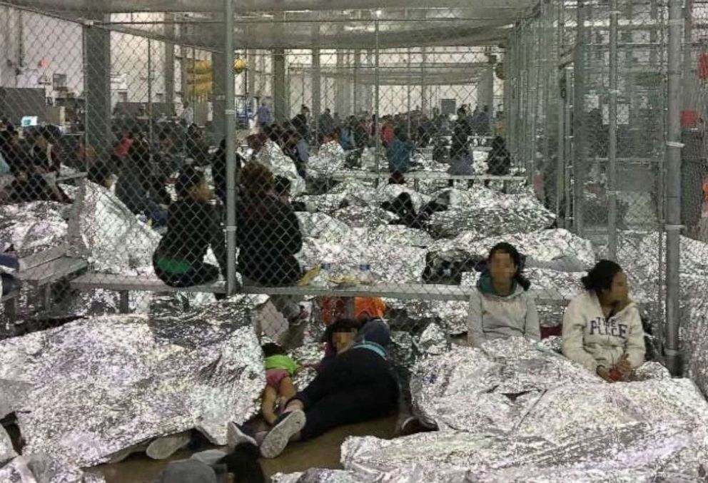 PHOTO: Overcrowding of families observed by the Office of Inspector General, June 11, 2019, at Border Patrol's McAllen, TX, Centralized Processing Center.