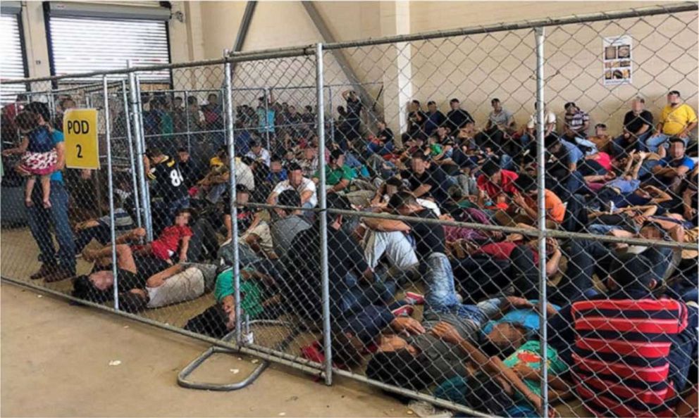 PHOTO: Overcrowding of families observed by Office of Inspector General, June 10, 2019, at U.S. Border Patrol McAllen Station Centralized Processing Center in McAllen, Texas.