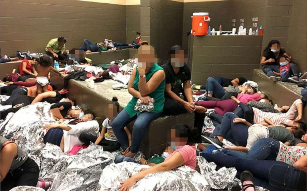 PHOTO: Overcrowding of families observed by the Office of Inspector General, June 11, 2019, at Border Patrol's Weslaco, TX, Station.