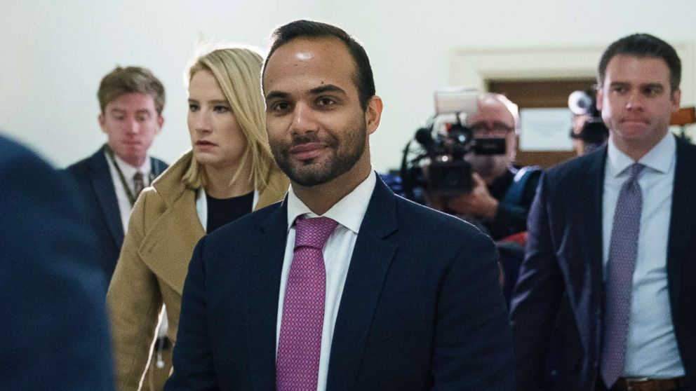 PHOTO: George Papadopoulos, the former Trump campaign adviser who triggered the Russia investigation, arrives for his first appearance before congressional investigators, on Capitol Hill,  Oct. 25, 2018.