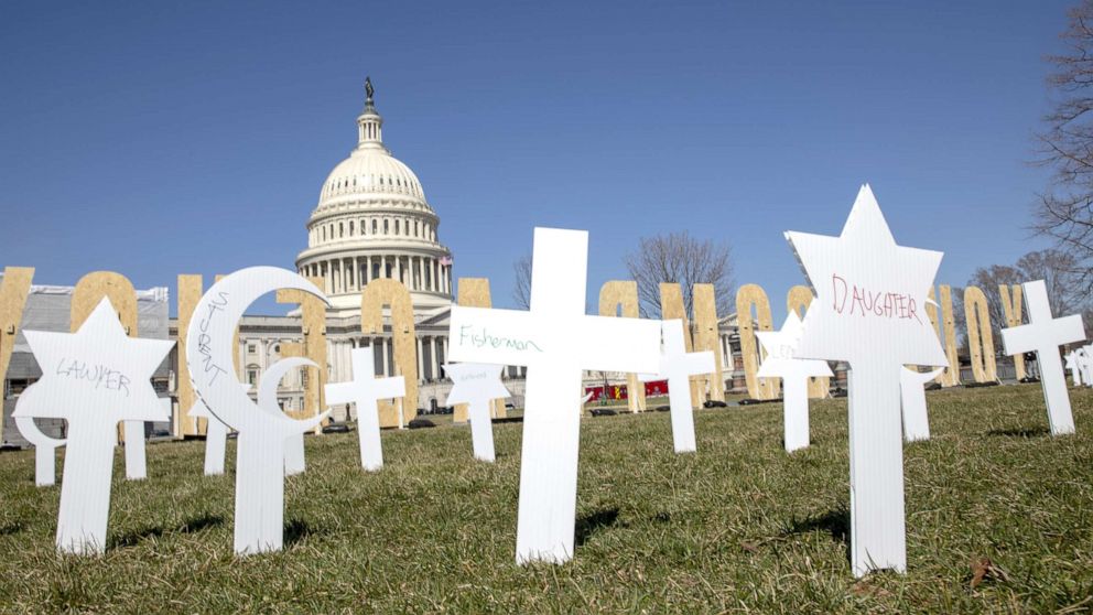 March For Our Lives students place gun violence prevention art at the  Capitol, March 26, 2019.