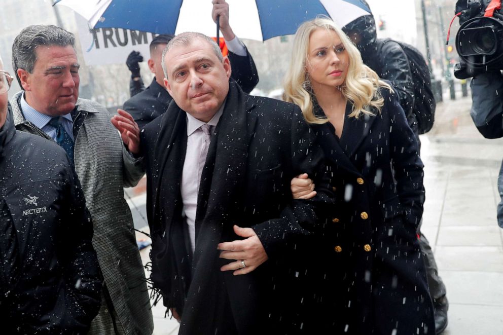 PHOTO: Ukrainian-American businessman Lev Parnas and his wife Svetlana arrive at the United States Courthouse in New York, Dec. 2, 2019.