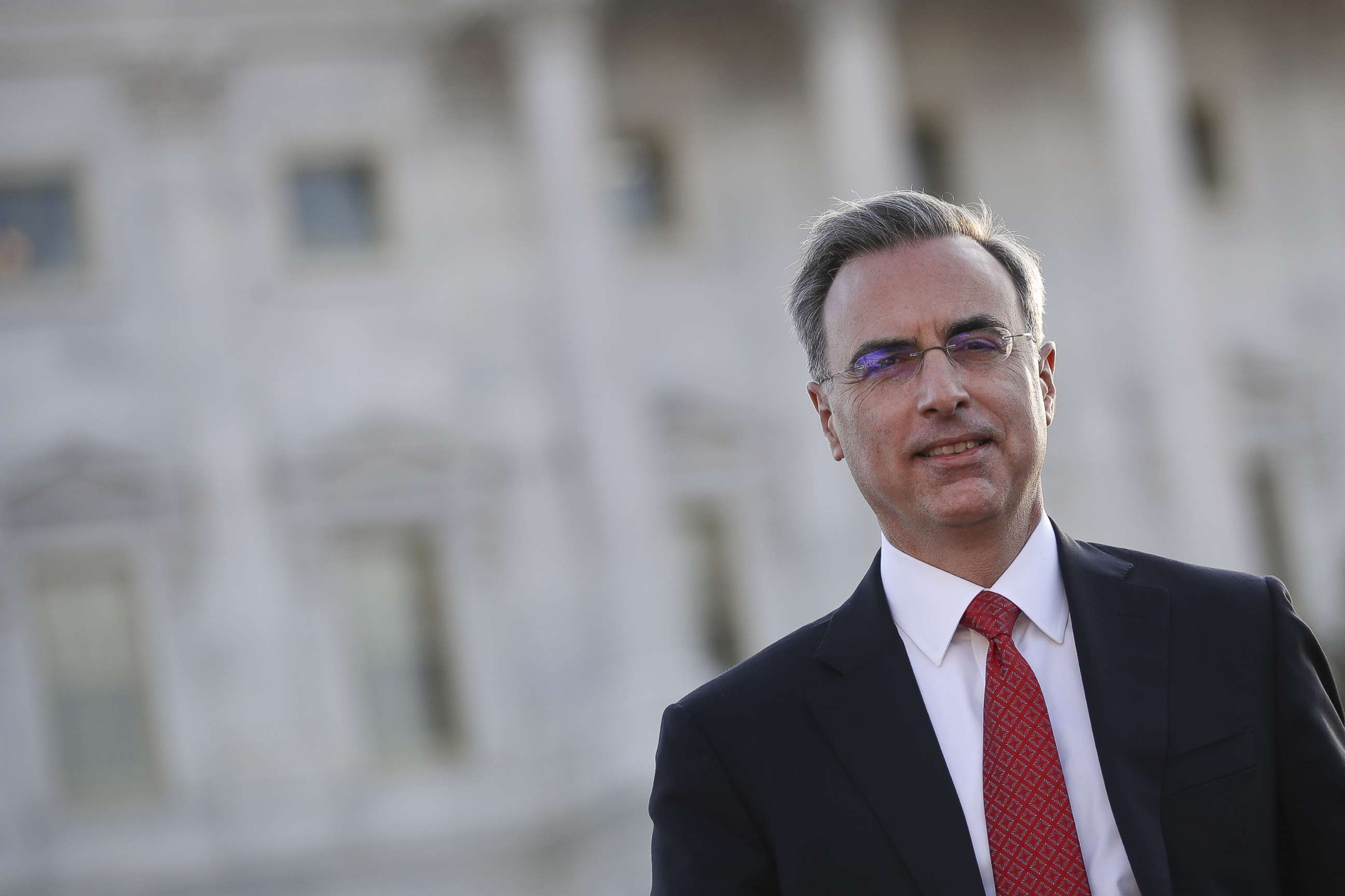 PHOTO: White House Counsel Pat Cipollone exits the Capitol after meeting with Senate Majority Leader Mitch McConnell, R-Ky., on Dec. 12, 2019 in Washington.