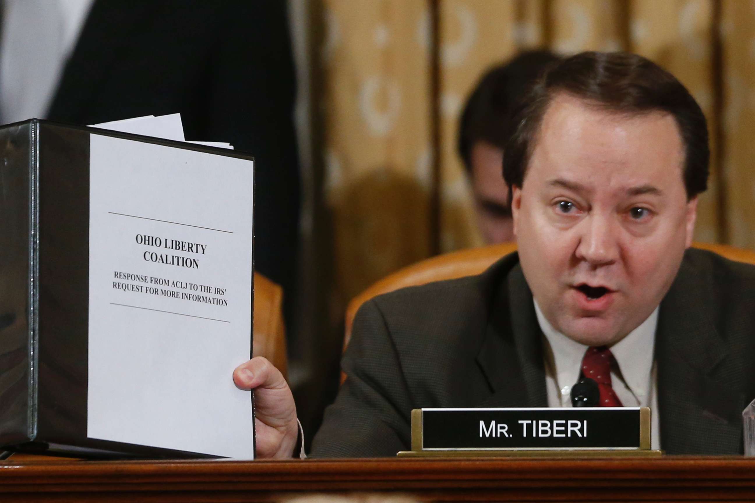 PHOTO: Rep. Pat Tiberi officials from the IRS during a hearing at the House Ways and Means Committee on Capitol Hill, in Washington, May 17, 2013.