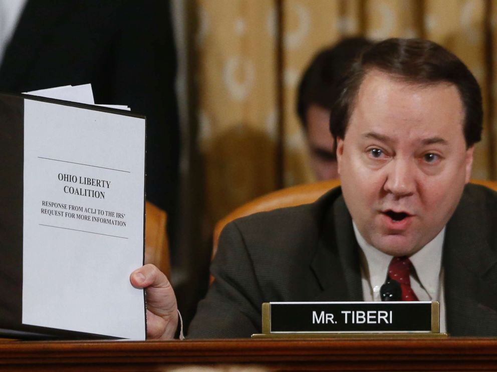 PHOTO: Rep. Pat Tiberi officials from the IRS during a hearing at the House Ways and Means Committee on Capitol Hill, in Washington, May 17, 2013.