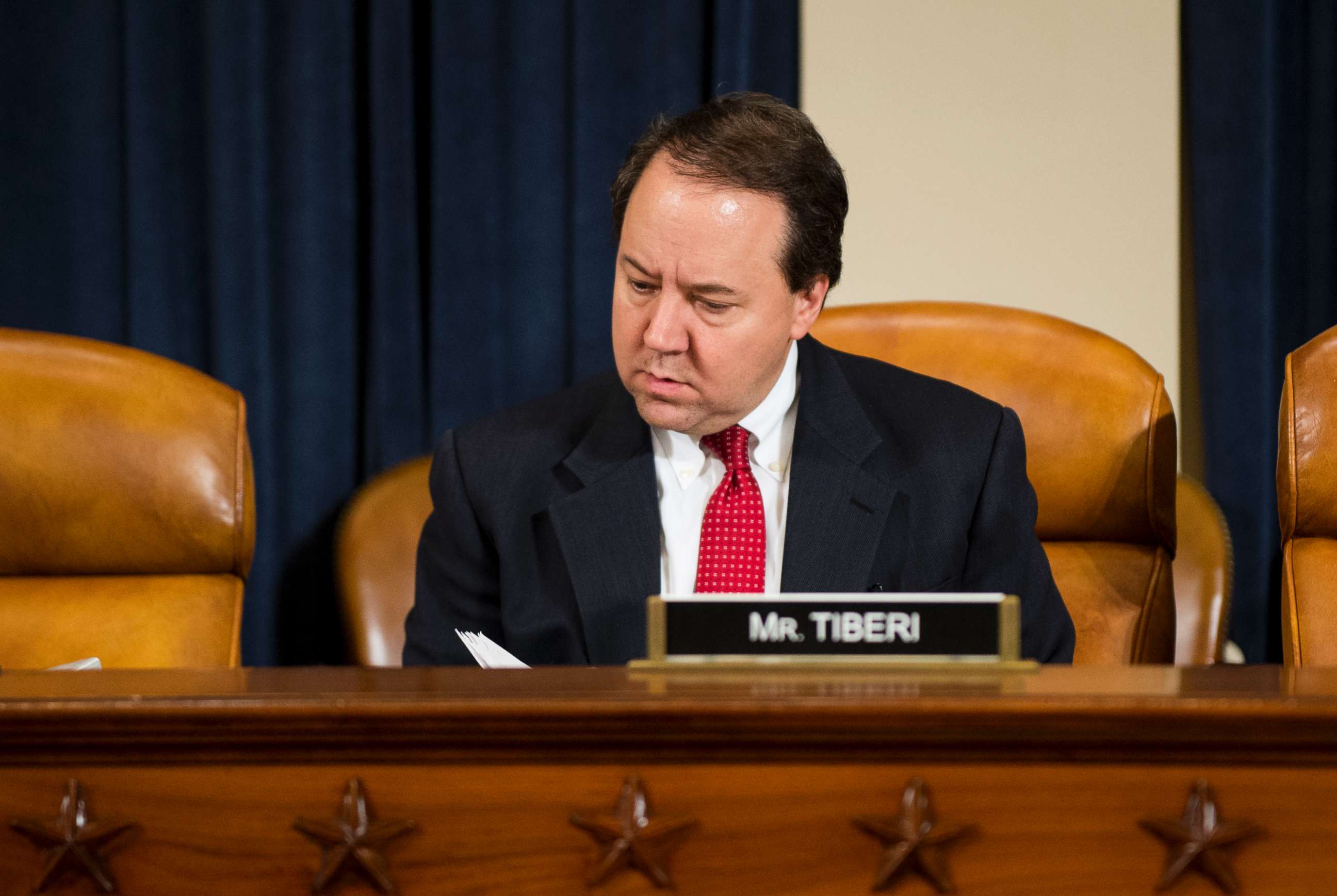 PHOTO: Rep. Pat Tiberi listens during the House Ways and Means Committee hearing on President Trumps budget proposals for fiscal year 2018 on May 24, 2017.