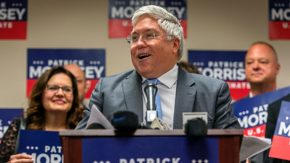 PHOTO: This June 5, 2018 file photo shows West Virginia Attorney General and GOP Senate candidate Patrick Morrisey at a press conference in Charleston, W.Va.