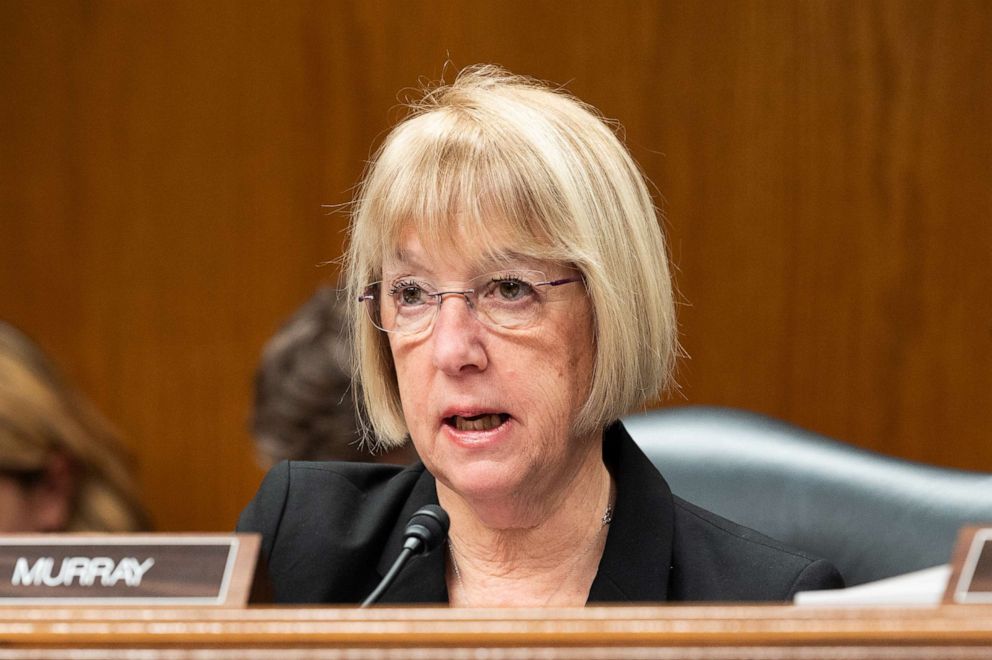 PHOTO: Senator Patty Murray speaks at a hearing of the Senate Appropriations Subcommittee on Labor, Health and Human Services, Education, and Related Agencies in Washington.