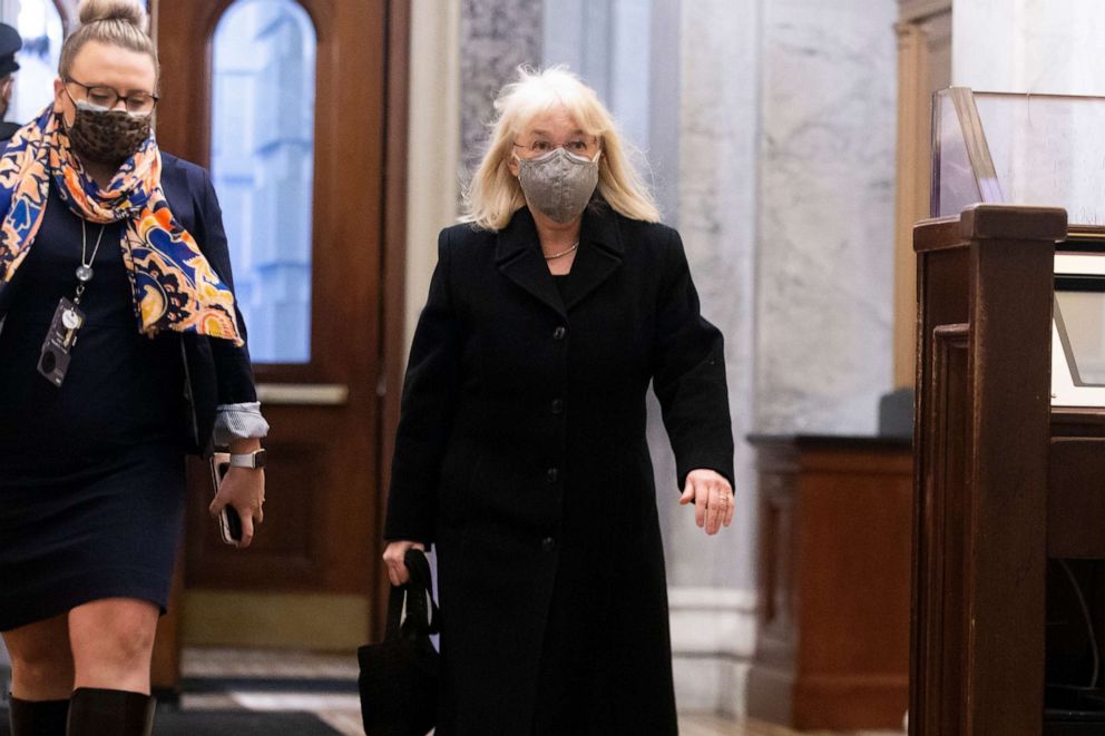 Sen. Patty Murray, D-Wash., walks into the U.S. Capitol on Feb. 11, 2021 in Washington. 
