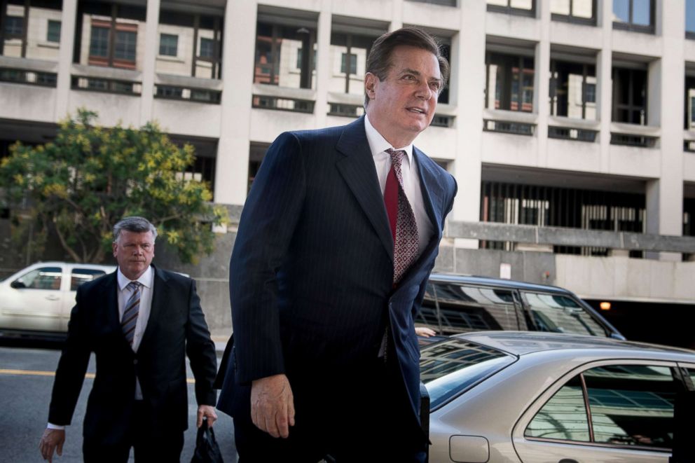 PHOTO: Paul Manafort arrives for a hearing at US District Court on June 15, 2018 in Washington.