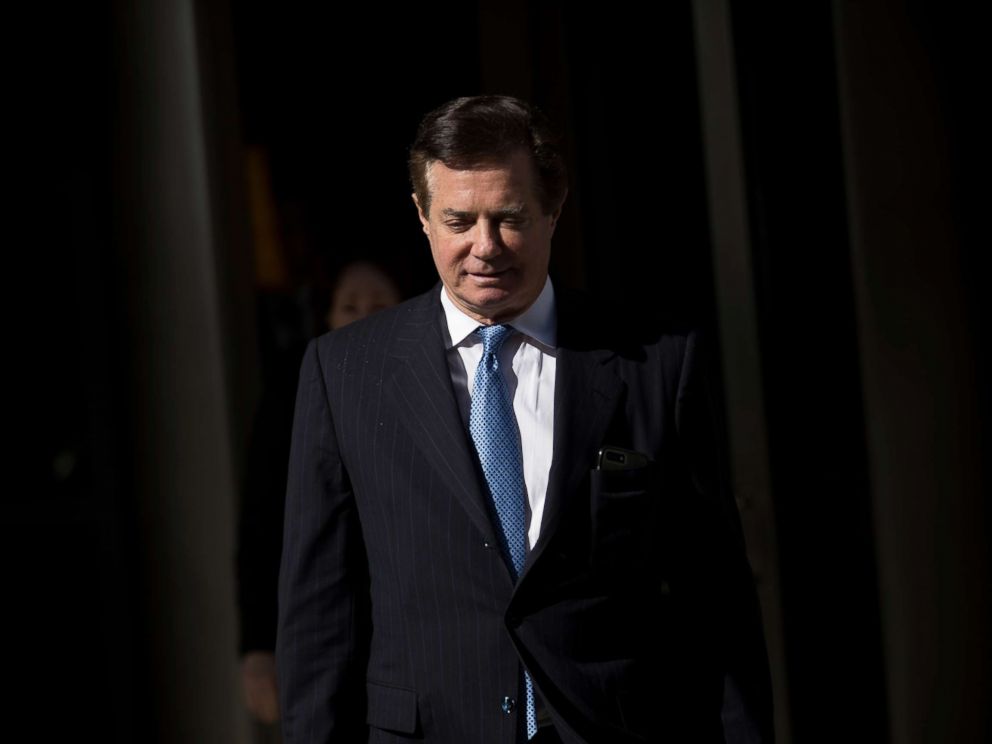 PHOTO: Paul Manafort, former campaign manager for Donald Trump, exits the E. Barrett Prettyman Federal Courthouse on Feb. 28, 2018, in Washington, D.C.