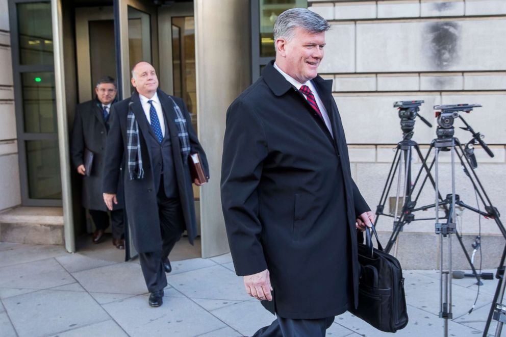 PHOTO: Kevin Downing and Thomas Zehnle, defense attorneys for former Donald Trump campaign manager Paul Manafort, leave U.S. District Court after a status hearing in Washington, Dec. 11, 2018.