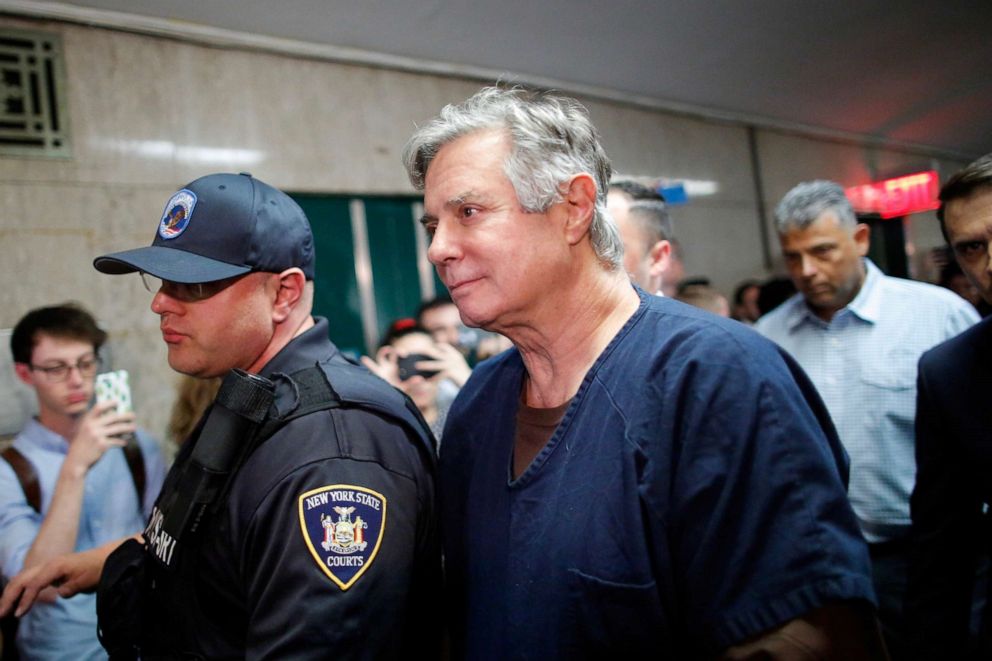 PHOTO: Former Trump campaign chairman Paul Manafort arrives to the courtroom as he is arraigned at the New York Supreme Court in New York, June 27, 2019.