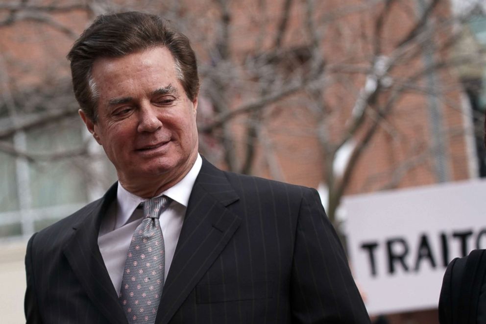 PHOTO: Former Trump campaign manager Paul Manafort arrives at the Albert V. Bryan U.S. Courthouse for an arraignment hearing, March 8, 2018, in Alexandria, Va.