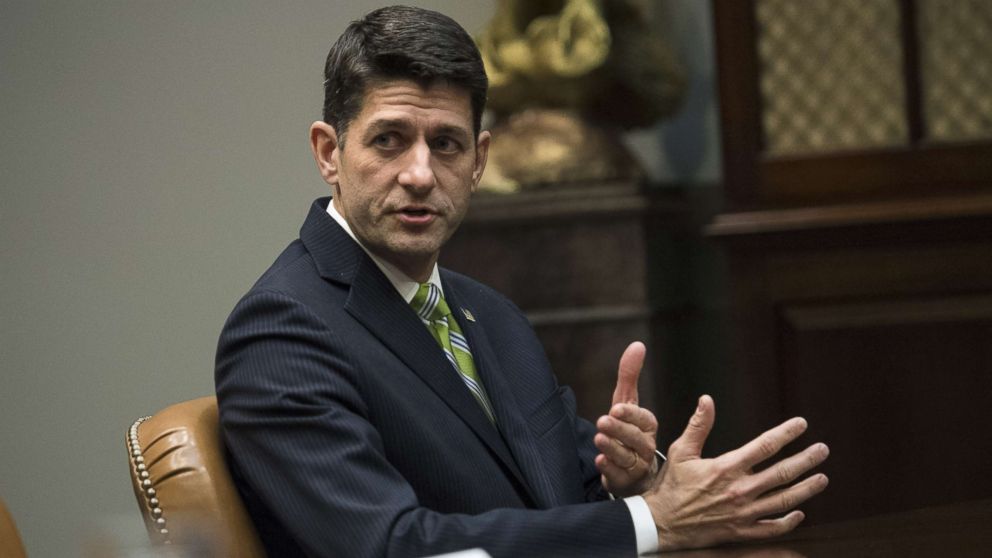 Speaker of the House Paul Ryan, R-WI, speaks at a meeting with President Donald Trump and congressional leadership in the Roosevelt Room at the White House, Nov. 28, 2017, in Washington.
