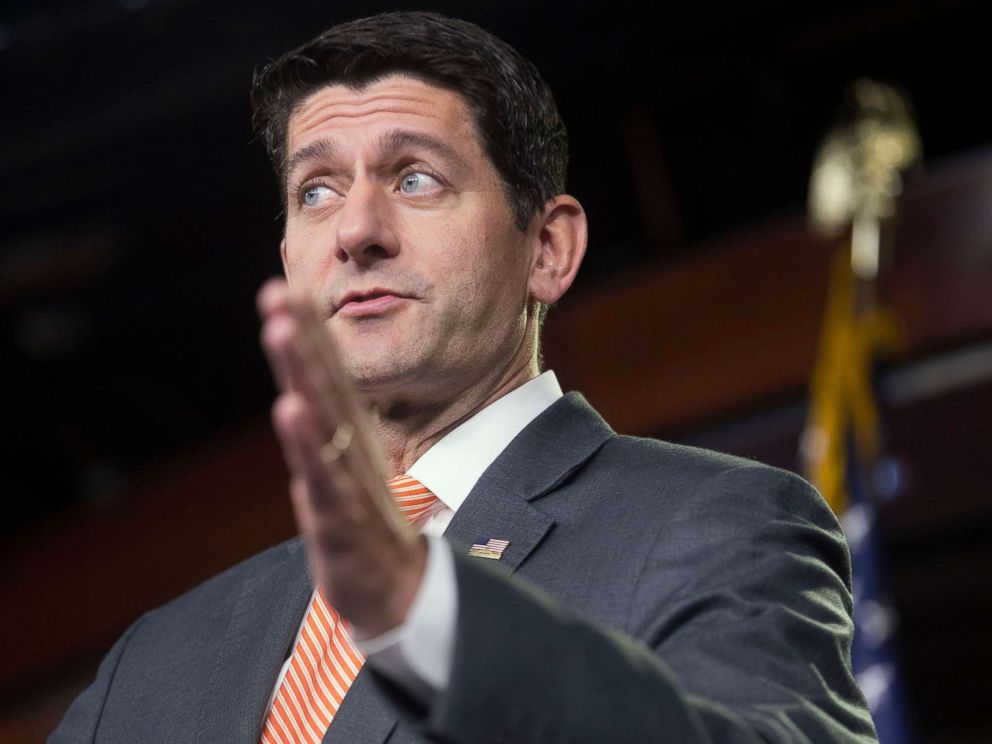 PHOTO: Speaker of the House Republican Paul Ryan holds a news conference during which he reiterated his opposition of new tariffs imposed by the Trump administration and discussed immigration, on Capitol Hill in Washington, July 12, 2018.