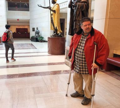 PHOTO: Paul Smith stands in the visitors center at the U.S. Capitol before seeing President George H.W. Bush lying in state in Washington, Dec. 4, 2018.