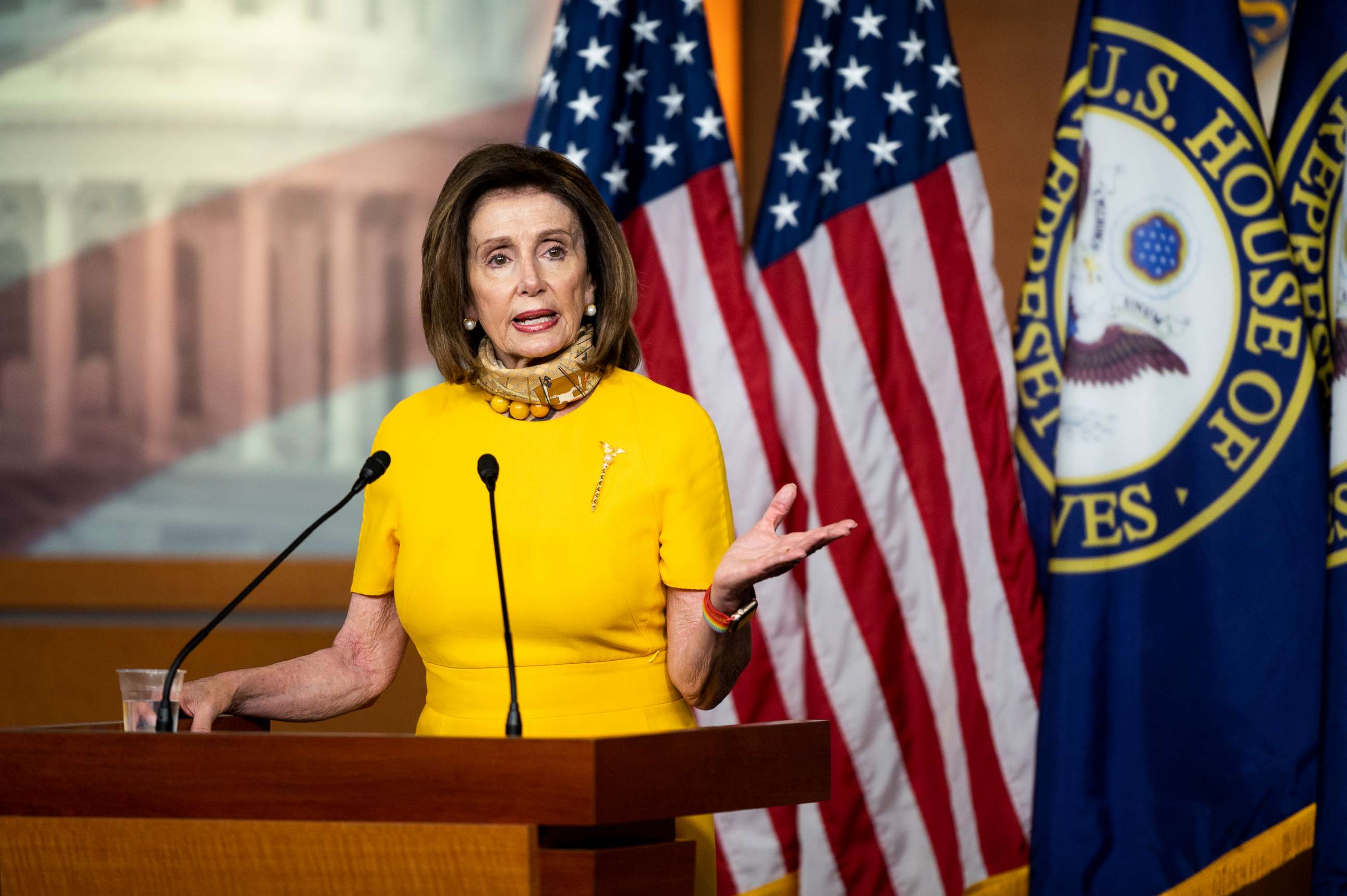 PHOTO: Speaker of the House Nancy Pelosi holds her weekly news conference in the Capitol, May 20, 2020.