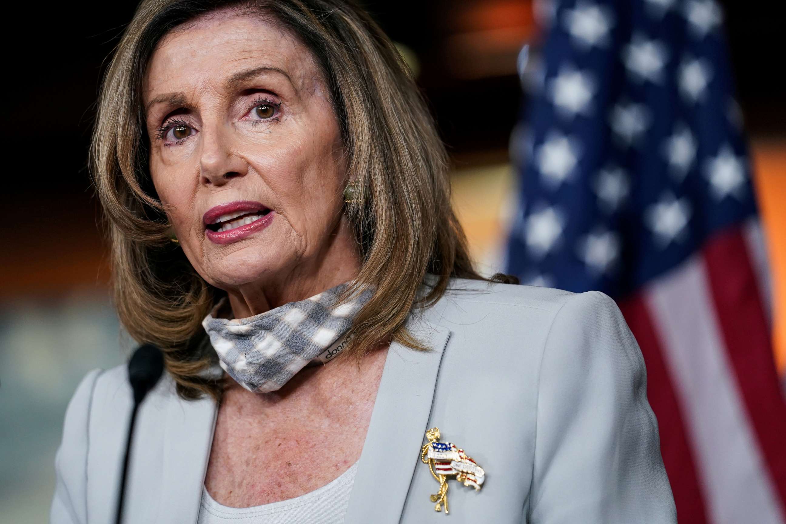 PHOTO: House Speaker Nancy Pelosi speaks during her weekly news conference on Capitol Hill in Washington, Aug. 13, 2020.