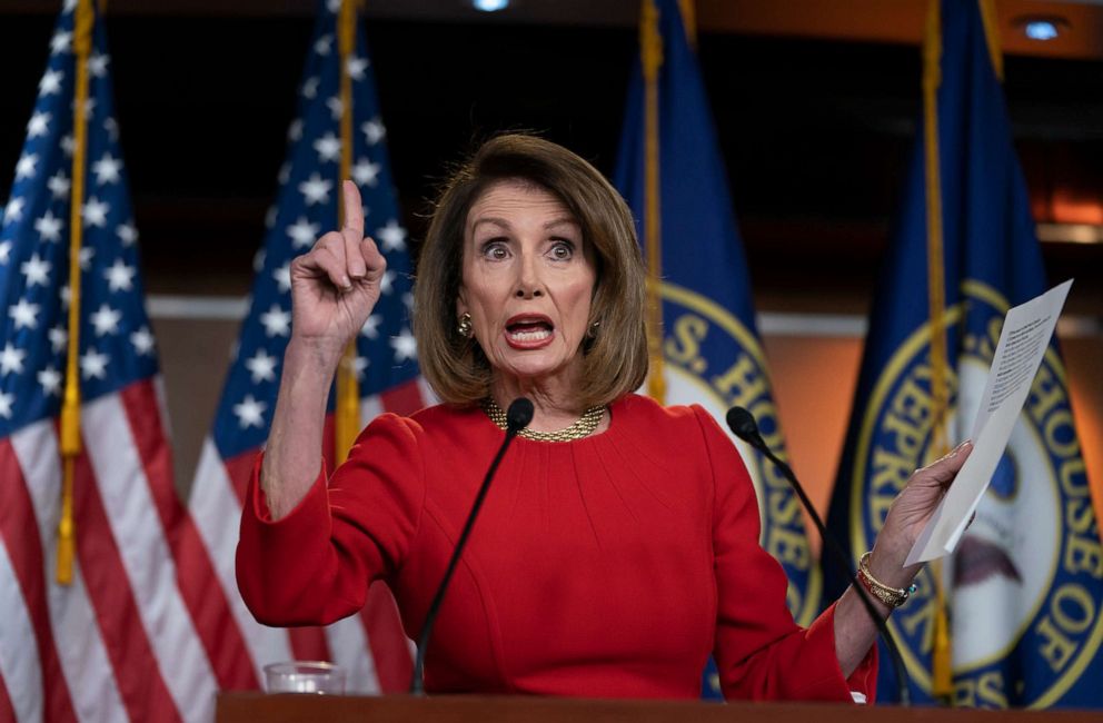 PHOTO: Speaker of the House Nancy Pelosi speaks during a news conference on Capitol Hill, April 4, 2019. 