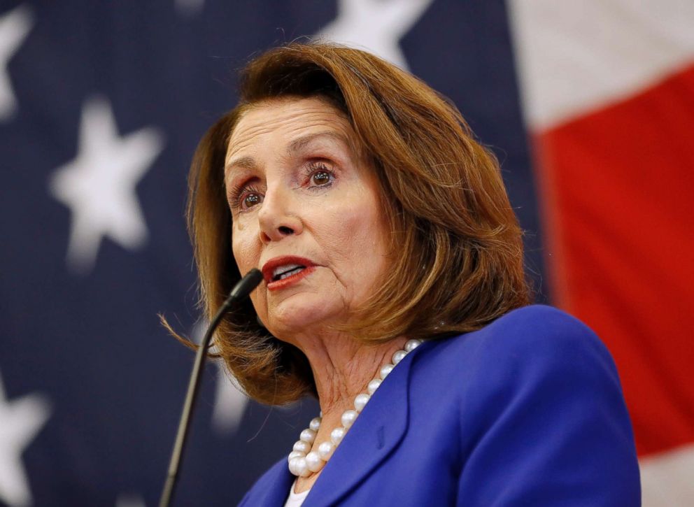 PHOTO: House Minority Leader Nancy Pelosi speaks on May 6, 2018, in Des Moines, Iowa.