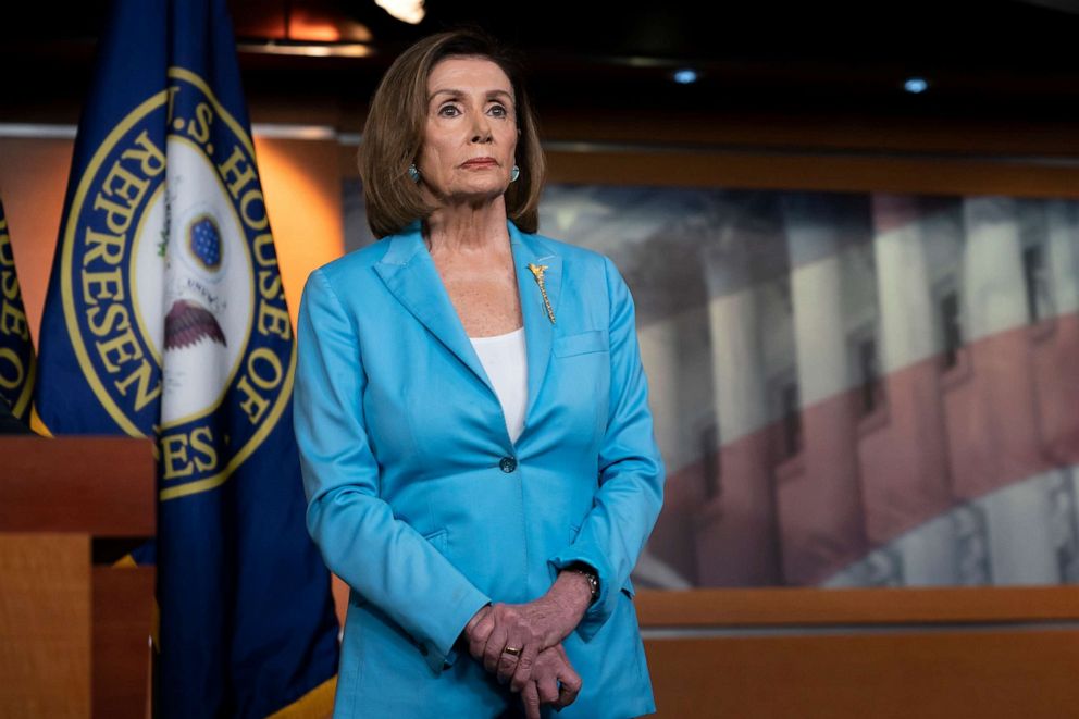 PHOTO: Speaker of the House Nancy Pelosi pauses during a news conference at the Capitol in Washington, D.C., Oct. 2, 2019.