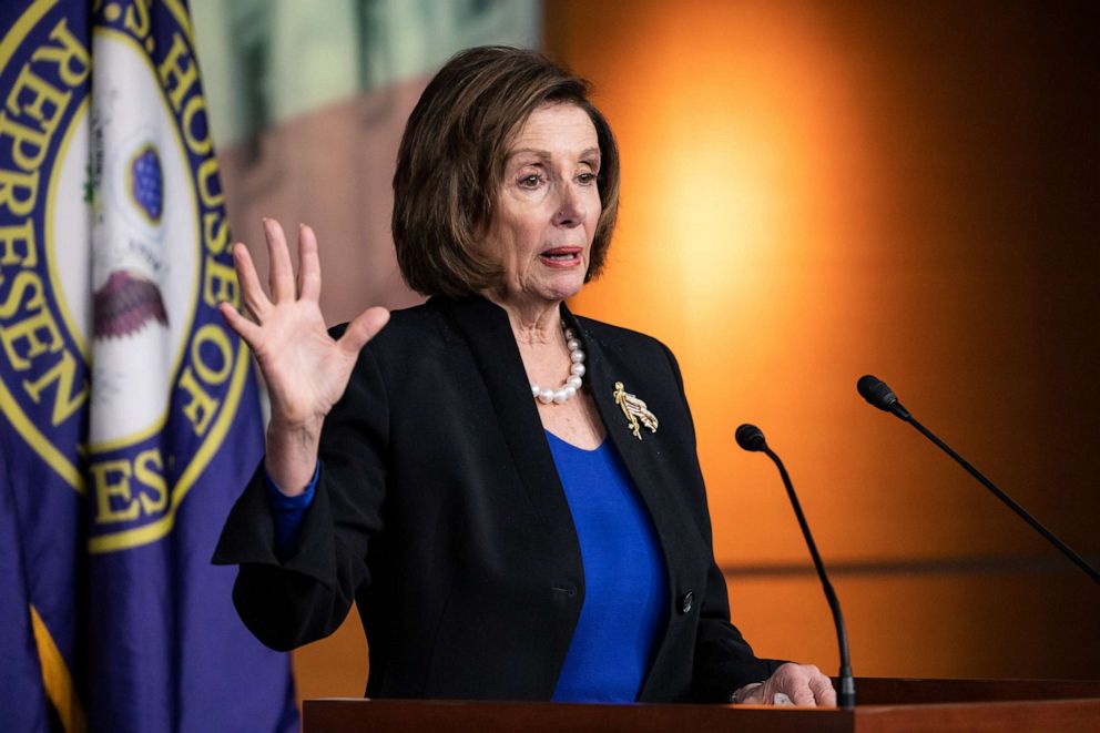 PHOTO: Speaker of the House Nancy Pelosi speaks during a press conference in Washington, Jan. 28, 2020.