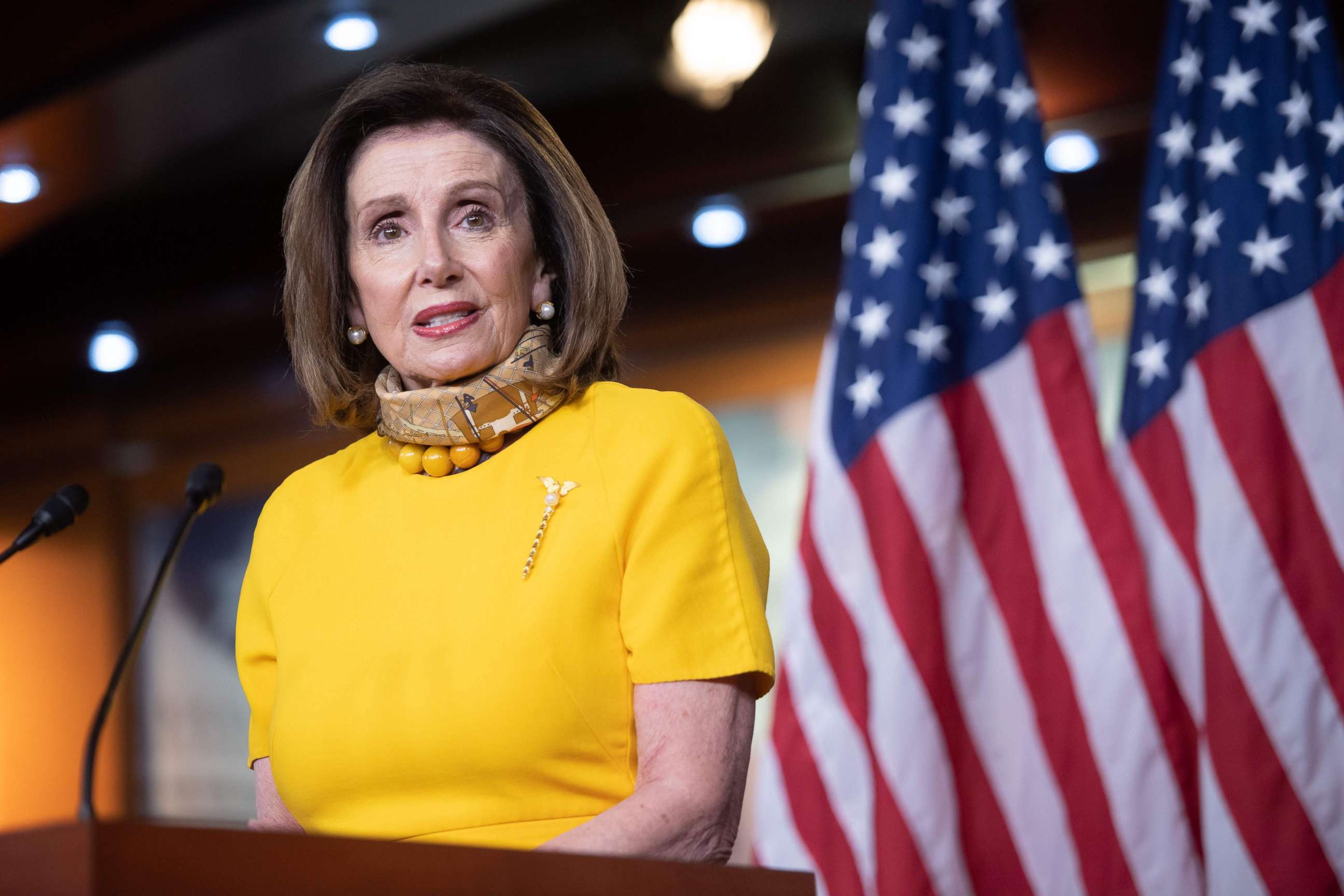 PHOTO: Speaker of the House Nancy Pelosi speaks during her weekly press conference on Capitol Hill in Washington, May 20, 2020.