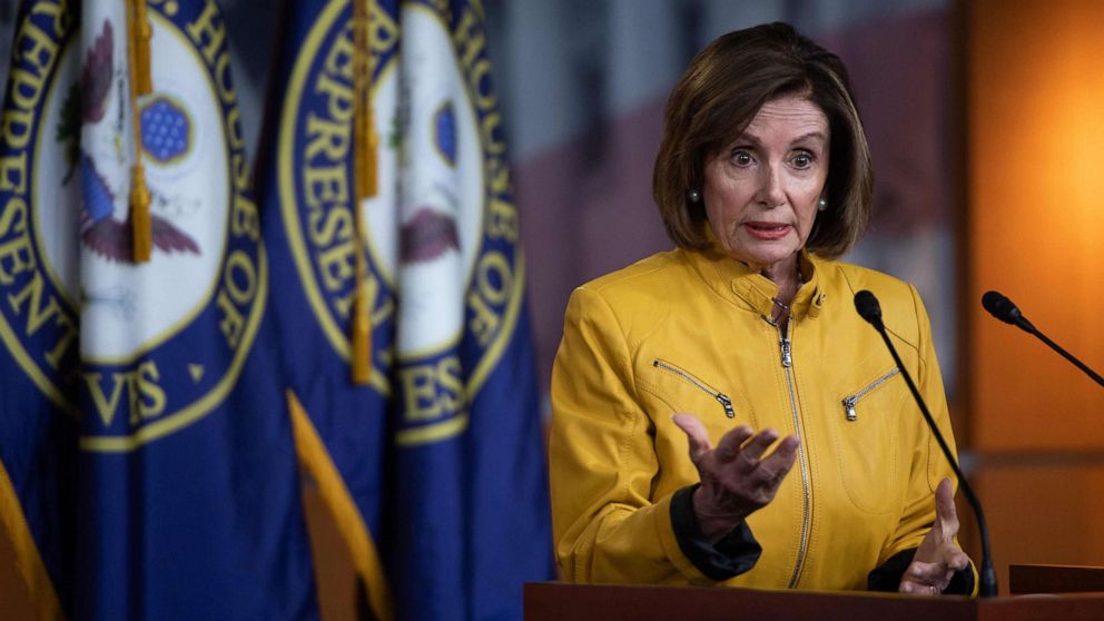 Nancy Pelosi said for President Donald Trump to "be so cavalier" as to "say he would invite foreign intervention ... that's an assault on our democracy." 