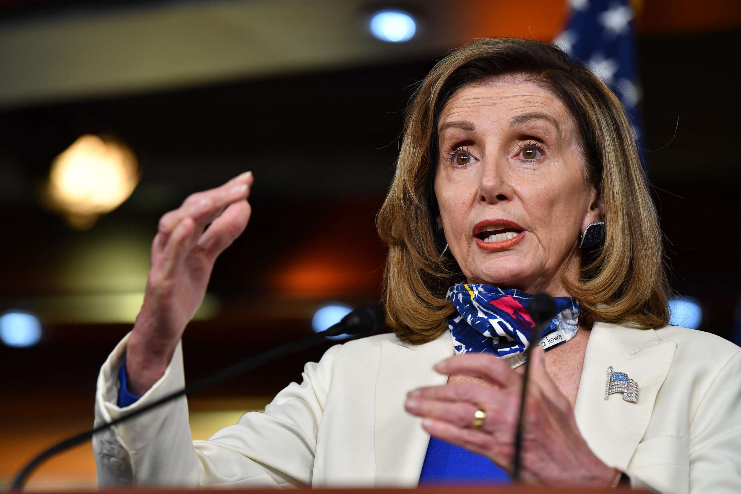 PHOTO: Speaker of the House, Nancy Pelosi, D-California, holds her weekly press briefing on Capitol Hill, Oct. 1, 2020. 