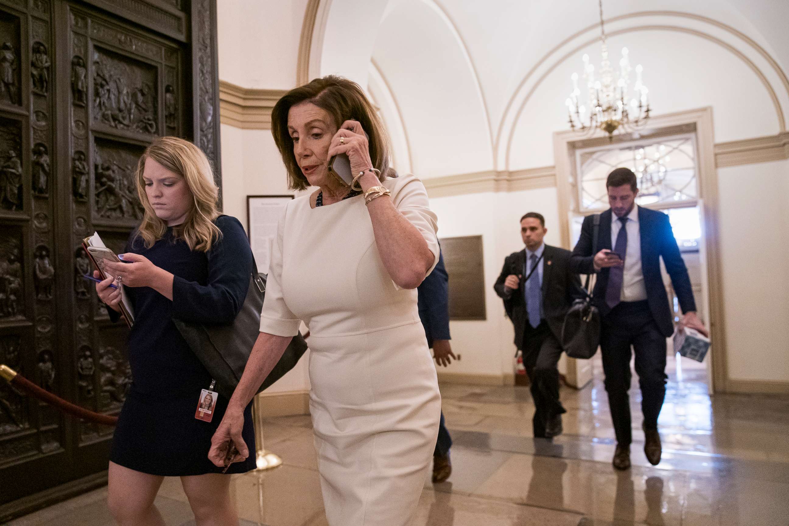 PHOTO: Speaker of the House Nancy Pelosi arrives at the Capitol in Washington, D.C., Sept. 26, 2019, just as Joseph Maguire is set to speak.