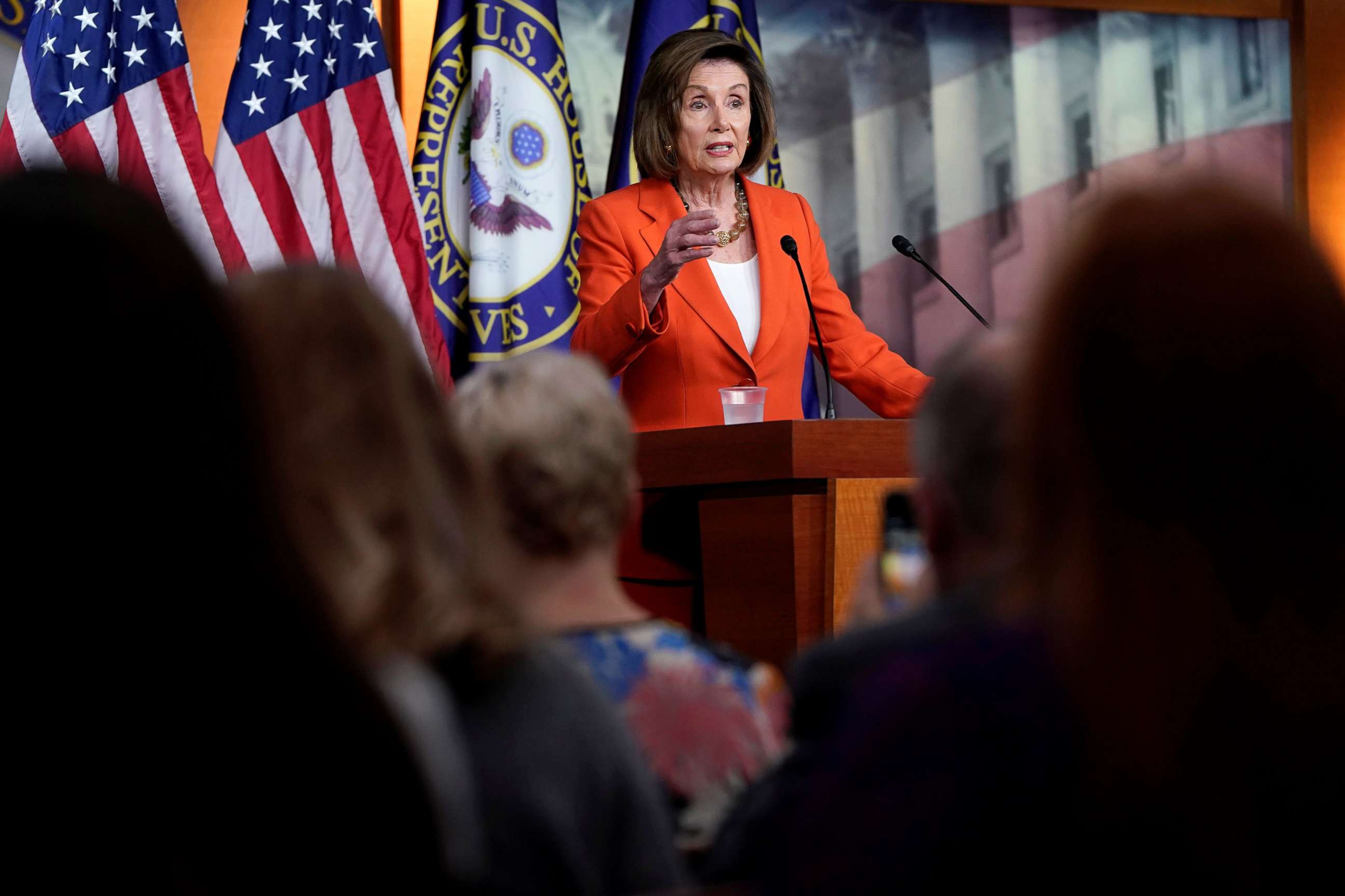 PHOTO: Speaker of the House Nancy Pelosi speaks during a media briefing ahead of a House vote authorizing an impeachment inquiry into President Trump on Capitol Hill in Washington, D.C., Oct. 31, 2019.