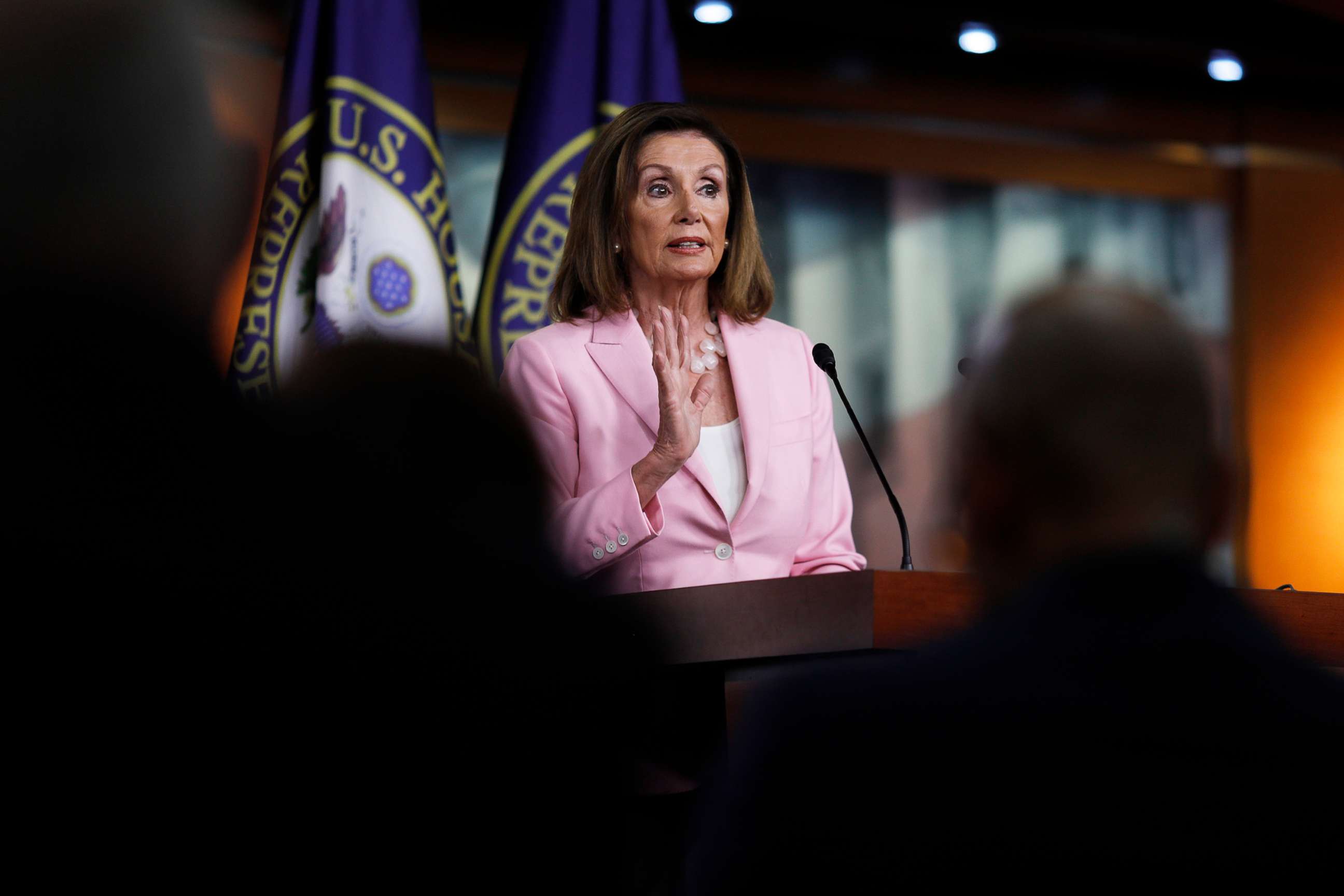 PHOTO:House Speaker Nancy Pelosi delivers remarks during her weekly news conference on Capitol Hill, Sept. 12, 2019 in Washington, D.C.