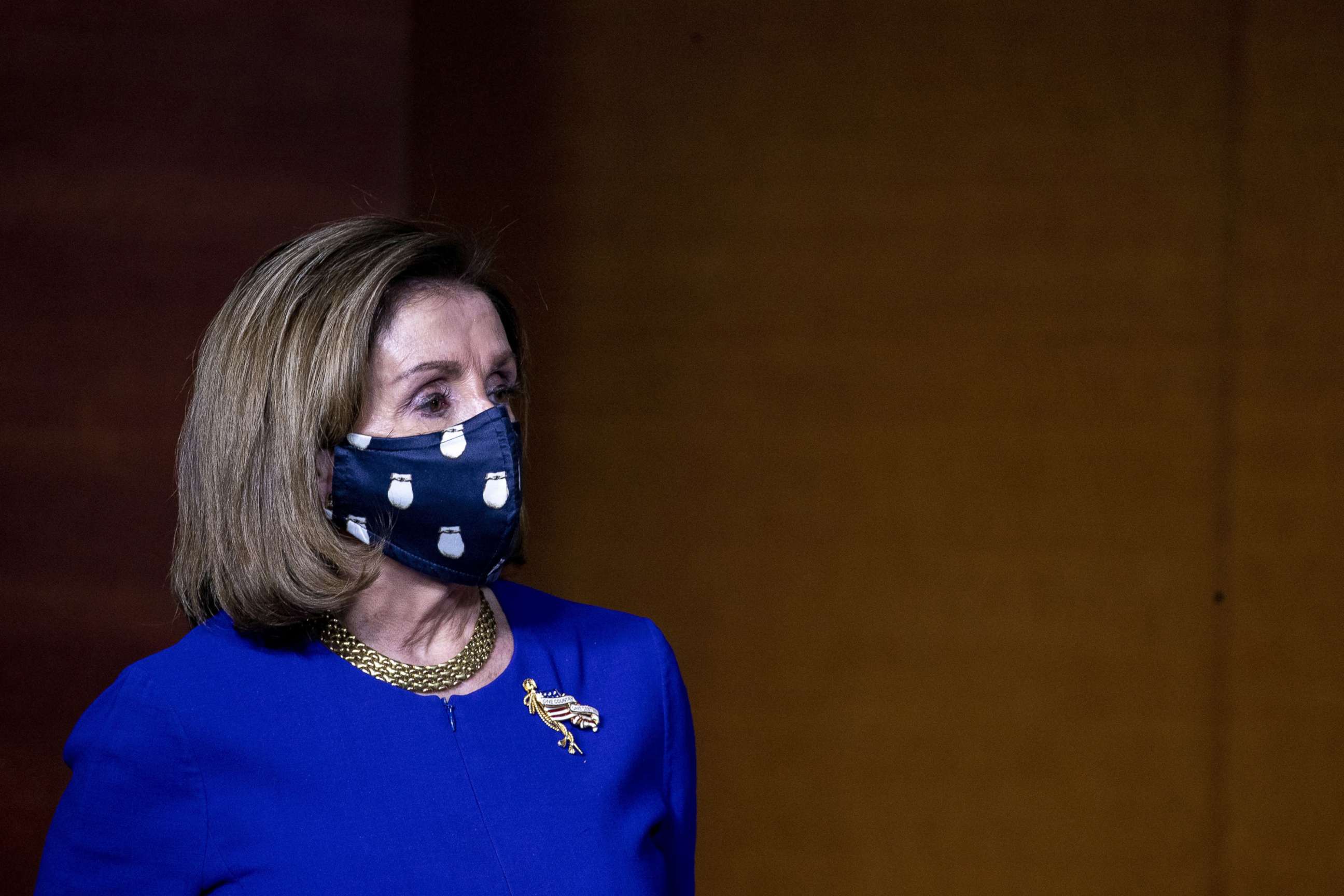PHOTO: Speaker of the House Nancy Pelosi gives a press conference at the U.S. Capitol in Washington, D.C., April 15 2021.