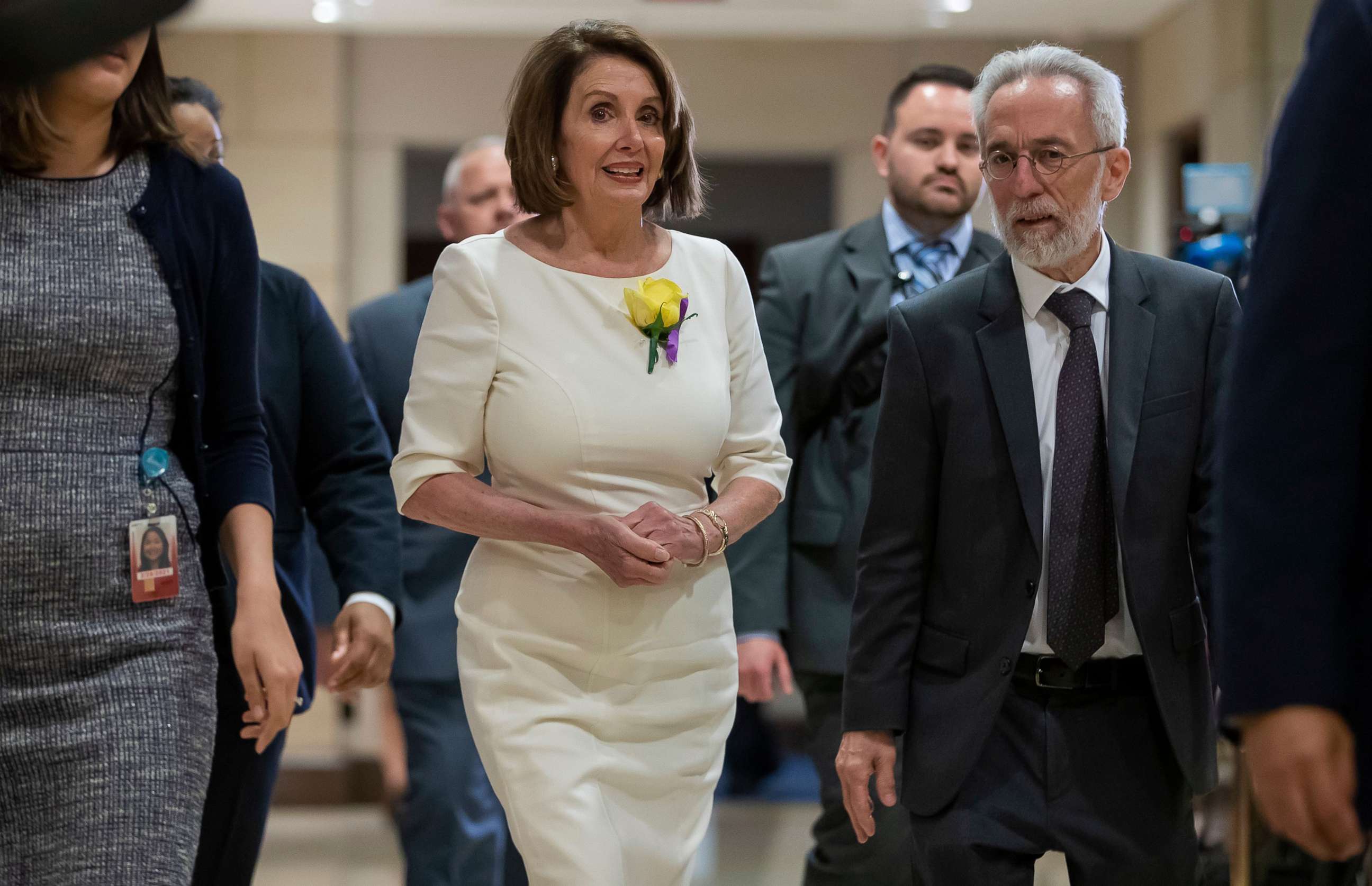 PHOTO: Speaker of the House, Nancy Pelosi arrives to attend a classified intelligence briefing at the Capitol in Washington, May 21, 2019.