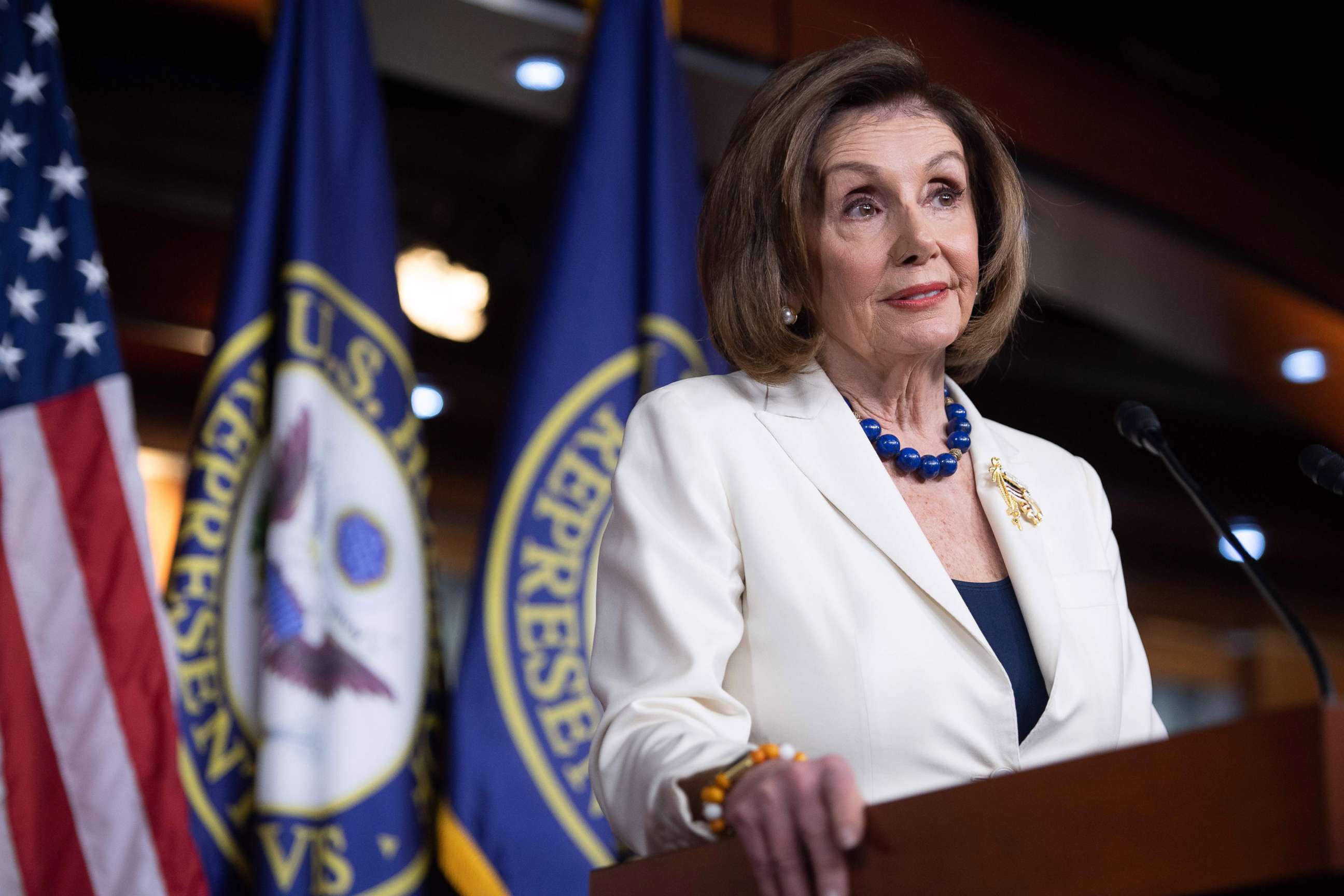 PHOTO: Speaker of the House Nancy Pelosi holds her weekly press conference on Capitol Hill in Washington, D.C., Dec. 5, 2019.