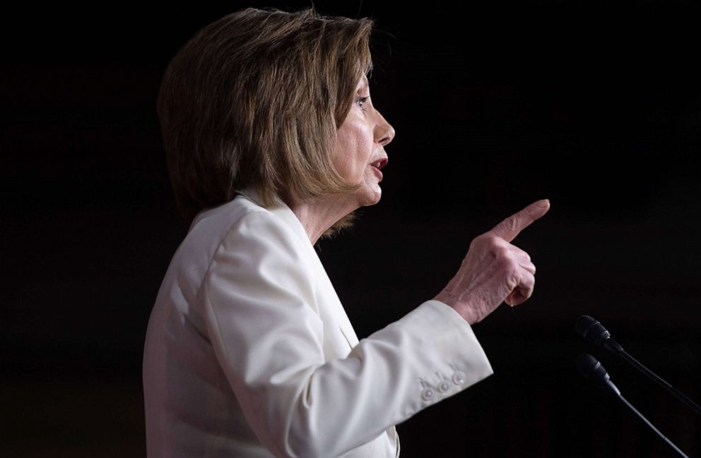 PHOTO: Speaker of the House Nancy Pelosi holds her weekly press conference on Capitol Hill in Washington, D.C., Dec. 5, 2019.