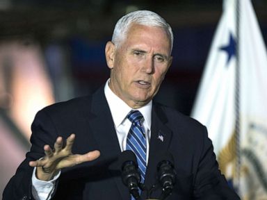 PHOTO:Vice President Mike Pence delivers opening remarks during the sixth meeting of the National Space Council, Aug. 20, 2019, at the Smithsonian National Air and Space Museums Steven F. Udvar-Hazy Center in Chantilly, Va.