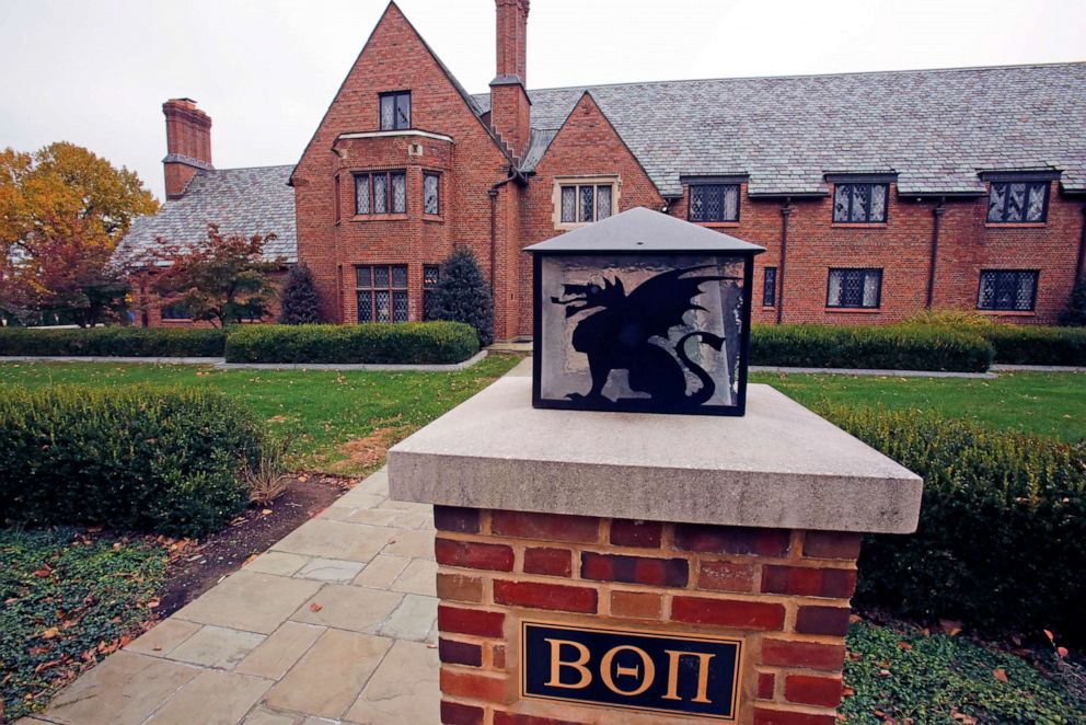 PHOTO: This Nov. 9, 2017, file photo shows the shuttered Beta Theta Pi fraternity house on Penn State University's main campus in State College, Pa.