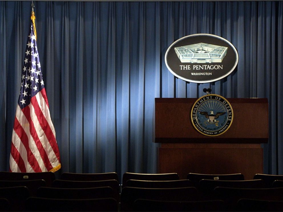 PHOTO: The briefing room at the Pentagon in Arlington, Va., Jan. 3, 2002.
