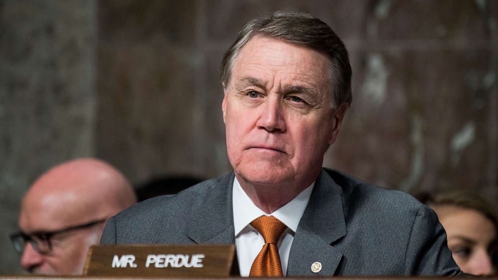 PHOTO: Sen. David Perdue listens during the Senate Armed Services Committee  hearing on privatized military housing on Tuesday, Dec. 3, 2019.