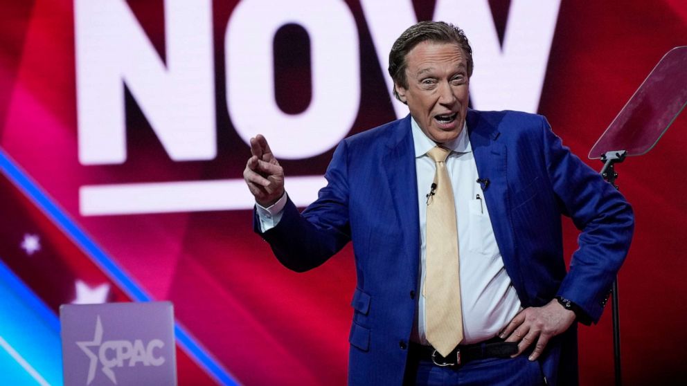 PHOTO: Perry Johnson speaks during the Conservative Political Action Conference, CPAC 2023, at the Gaylord National Resort & Convention Center on March 2, 2023, in National Harbor, Maryland.