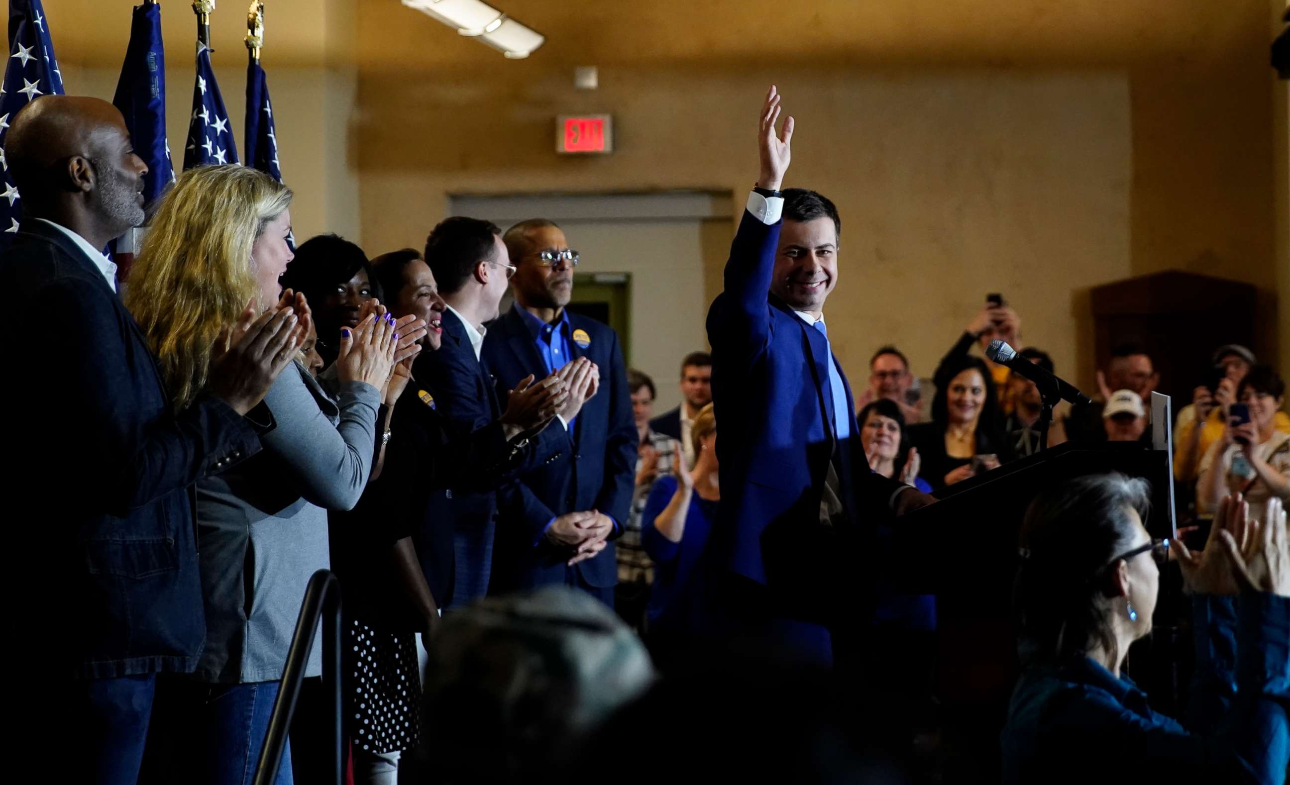 PHOTO: U.S. Democratic presidential candidate and former South Bend Mayor Pete Buttigieg speaks to supporters at his party after the Nevada Caucus in Las Vegas, Nevada, U.S. February 22, 2020.