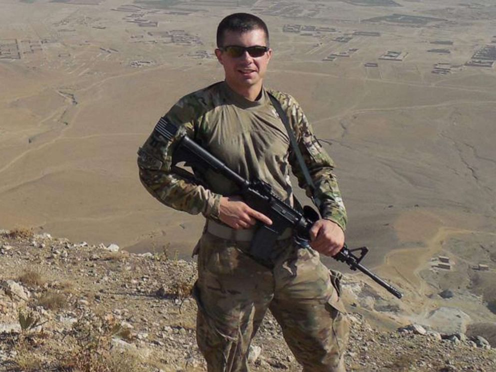 PHOTO: Pete Buttigieg is photographed during his service as a Navy intelligence officer in Afghanistan in 2014.