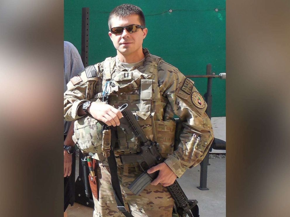 PHOTO: Pete Buttigieg is photographed during his service as a Navy intelligence officer in Afghanistan in 2014.