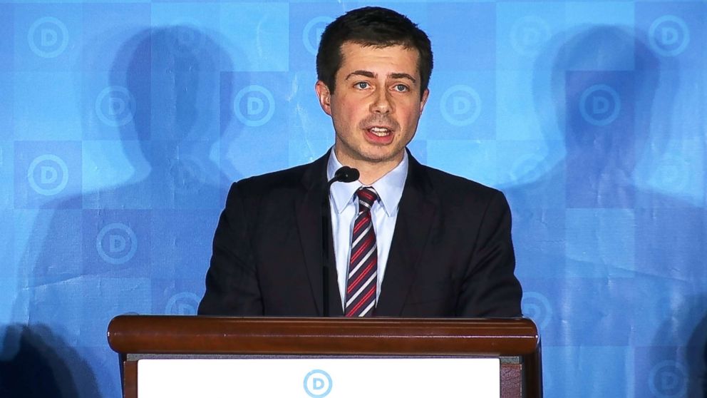 Pete Buttigieg, the mayor of South Bend, Ind., is seen at the Democratic National Committee Winter Meeting in Atlanta on Feb. 25, 2017.