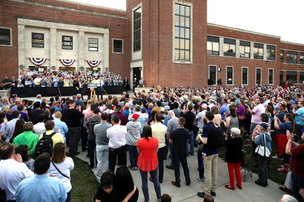 PHOTO: Democratic presidential candidate Pete Buttigieg speaks at a campaign event in Des Moines, Iowa, U.S., April 16, 2019.