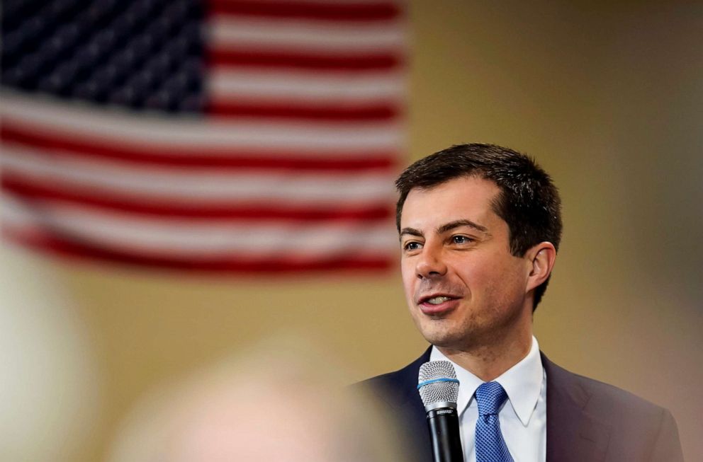 PHOTO: Then Democratic 2020 U.S. presidential candidate former South Bend, Indiana Mayor Pete Buttigieg attends a campaign event in Las Vegas, Feb. 18, 2020.